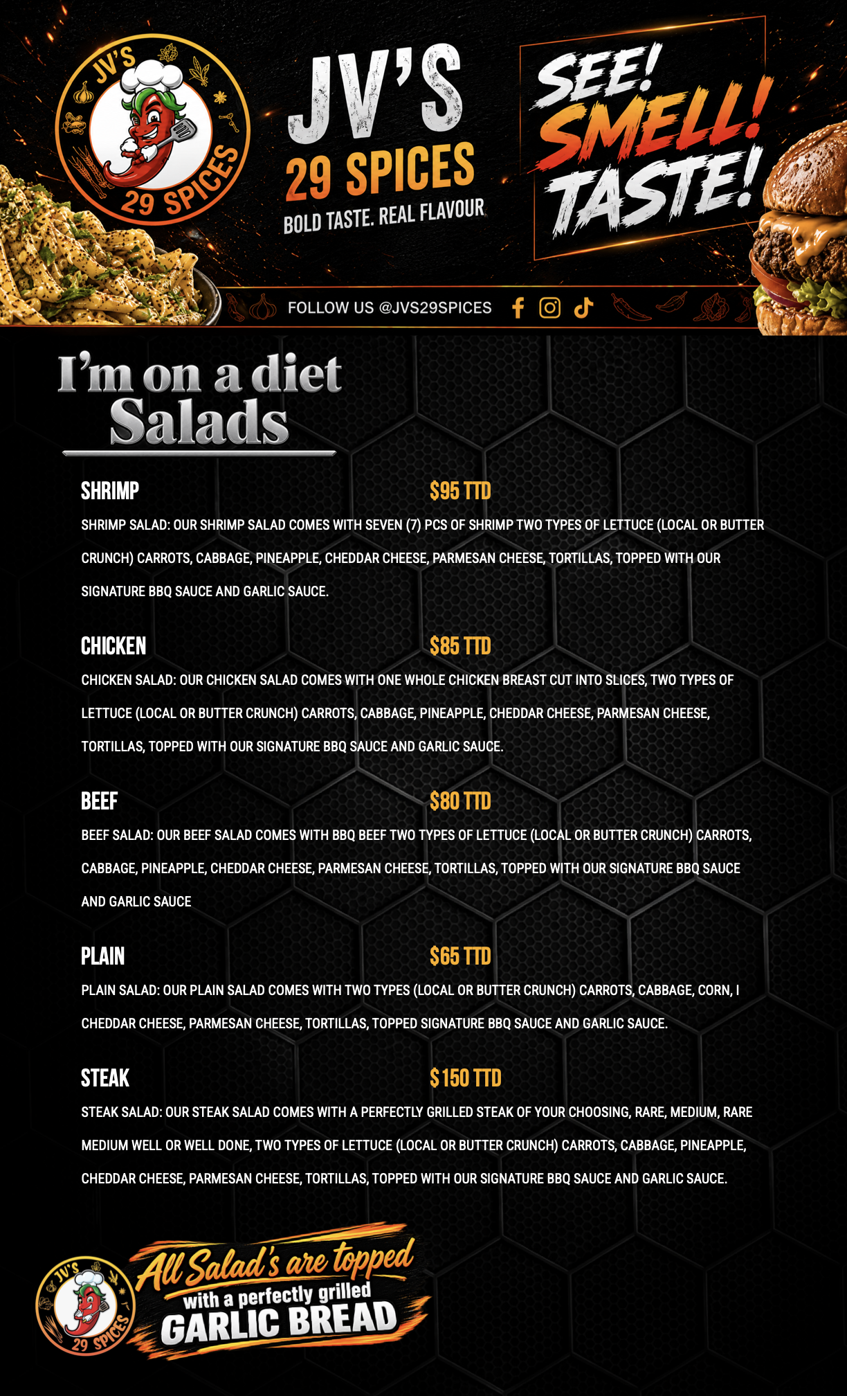 JVS Salads Menu