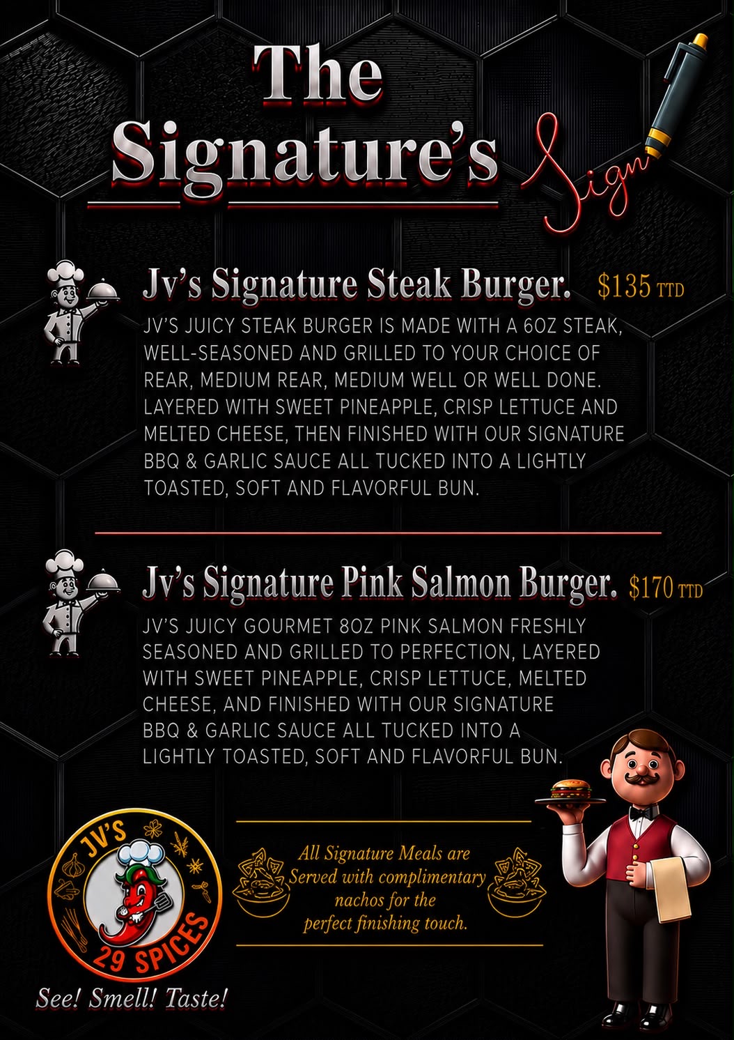 JVS Signatures Menu Page 1